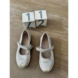 Toms girls Mary Jane glitter slip on shoes Sz 11